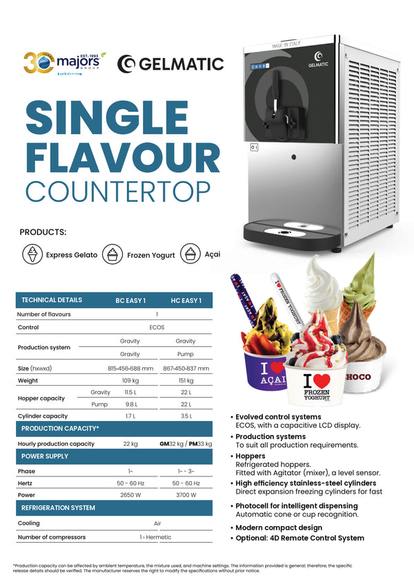 Gelmatic BC Easy 1 Pump - Gelato/Soft Serve/Acai Machine