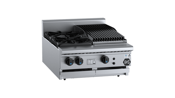 B+S Black BT-SB2-CBR3BM - Combination Cook Top & Char Grill