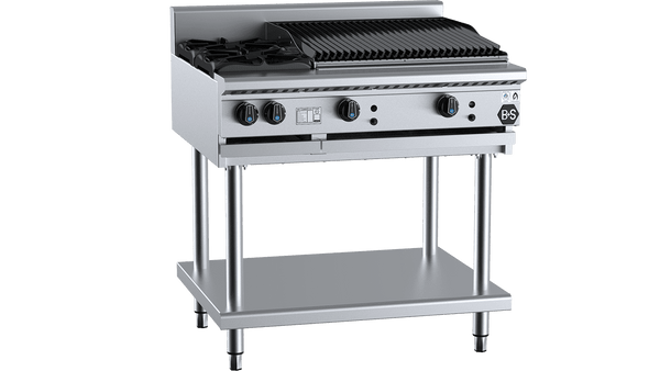 B+S Black BT-SB2-CBR6 - Combination Cook Top & Char Grill