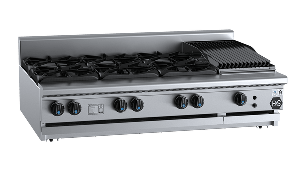 B+S Black BT-SB6-CBR3BM - Combination Cook Top & Char Grill