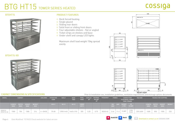 Cossiga BTGHT15 - Hot Food Display