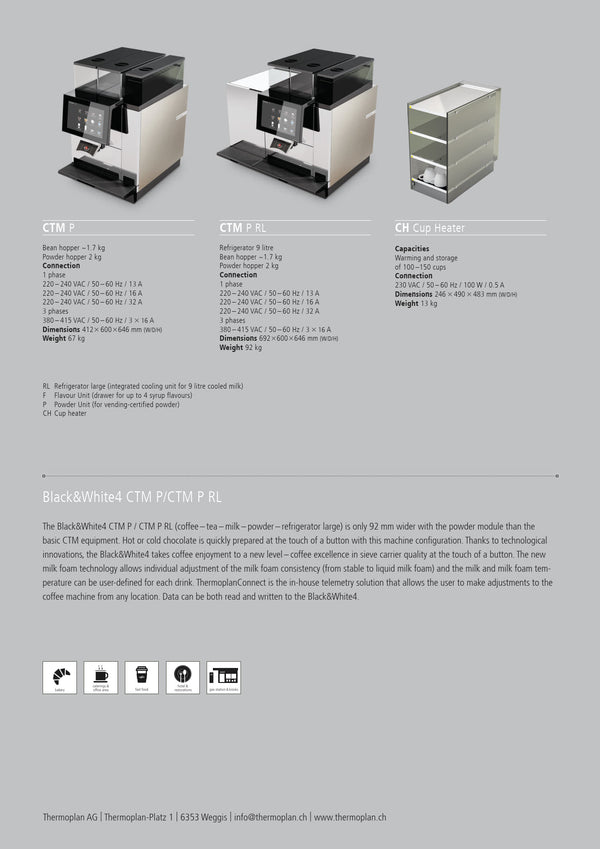Thermoplan BW4CTM2PRL - Super Automatic Coffee Machine