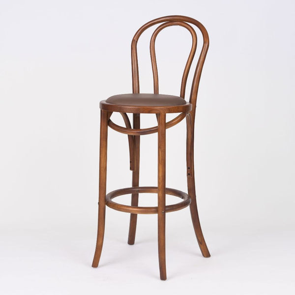 Bentwood Timber Bar Stool with PU Seat