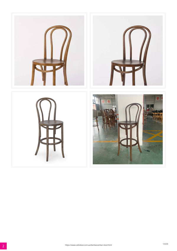 Bentwood Timber Bar Stool