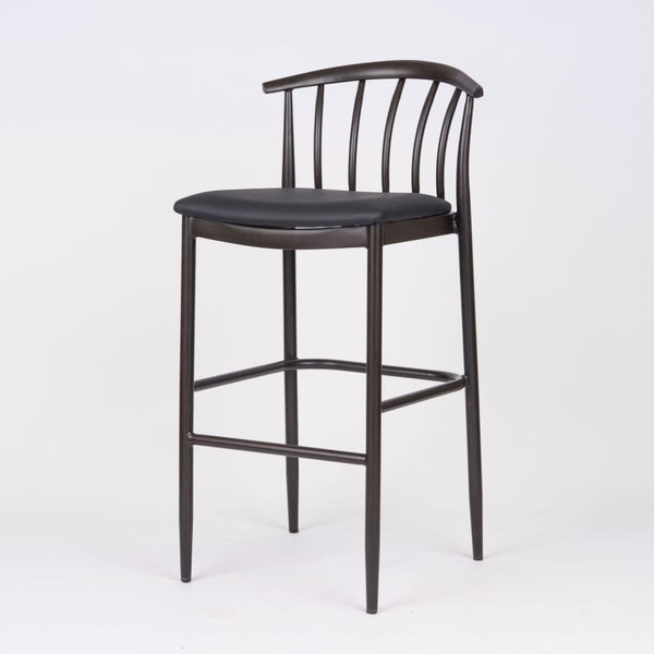 Bosca Steel Upholstered Bar Stool - Espresso