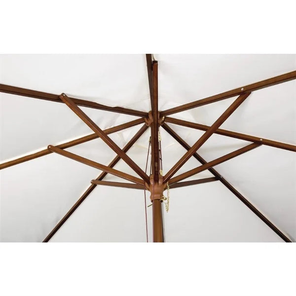 Bolero CB513 - 2.5m Cream Round Pulley Umbrella