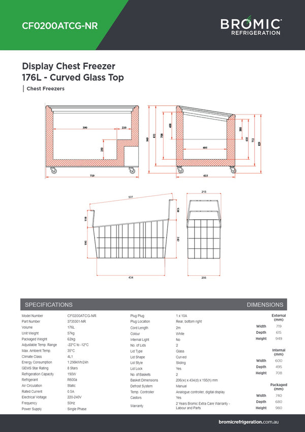 Bromic CF0200ATCG-NR - Chest Freezer