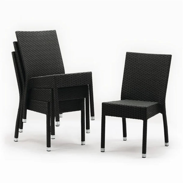 Bolero CF159 - Four Charcoal Wicker Side Chairs