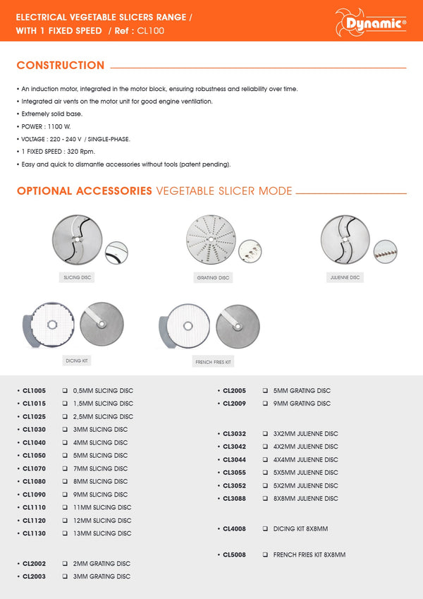 Dynamic CL100 - Vegetable Slicer