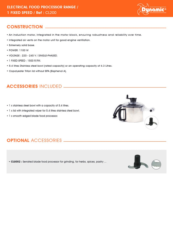 Dynamic CL200 - Table Top Food Processor