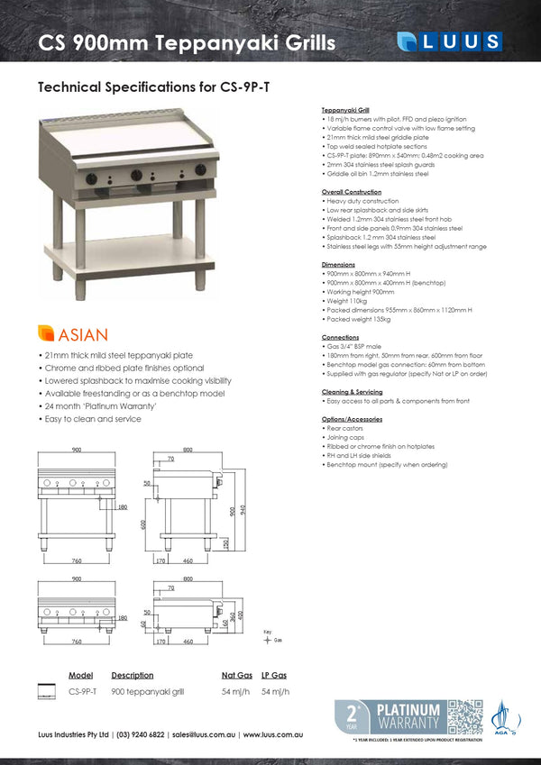Luus CS-9P-T - Teppanyaki Grill