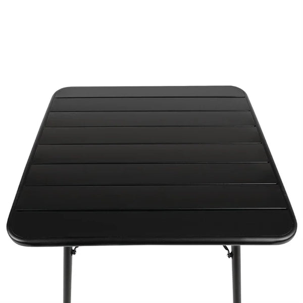 Bolero CS731 - Slatted Square Steel Table 700mm