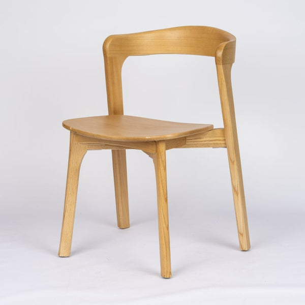 Clare Elmwood Dining Chair with Curved Backrest