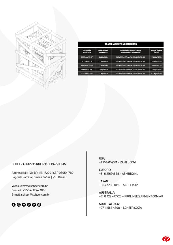 Scheer Proline LV500A - 1500mm Gas Lava Rock Open Rear Rotisserie