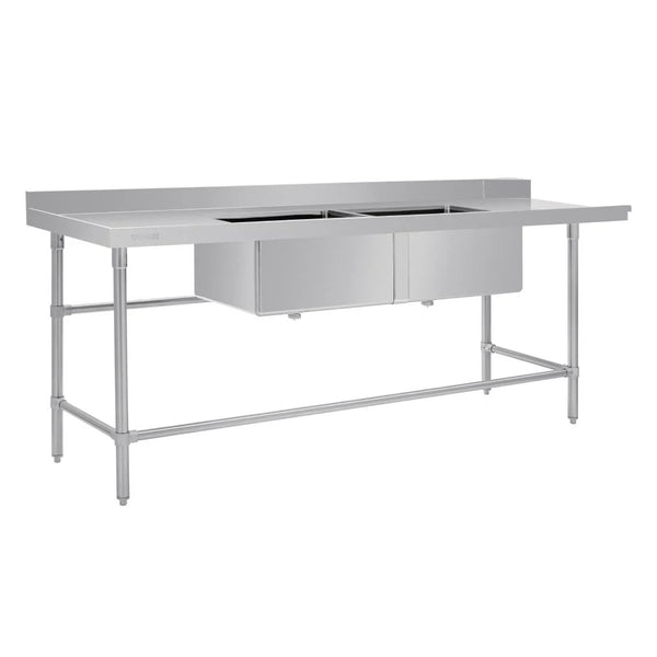Vogue DE475 - Dishwasher Inlet Table With Double Bowl Sink