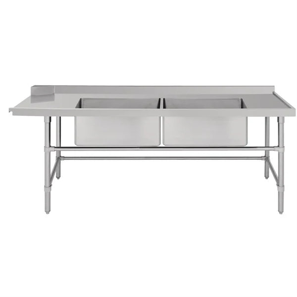 Vogue DE476 - Dishwasher Inlet Table With Double Bowl Sink