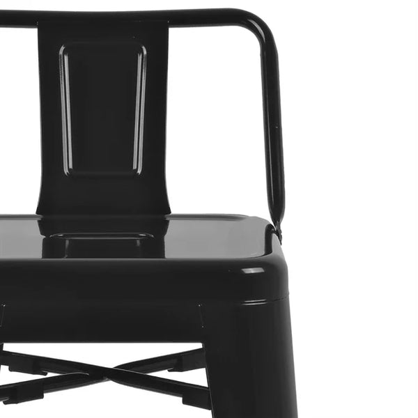 Bolero DL882 - Four Steel Bistro High Stools With Backrest