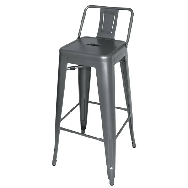 Bolero DM935 - Four Steel Bistro High Stools With Backrest