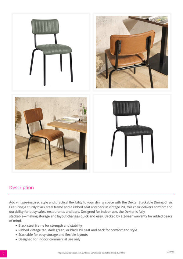 Dexter Upholstered Stackable Dining Chair
