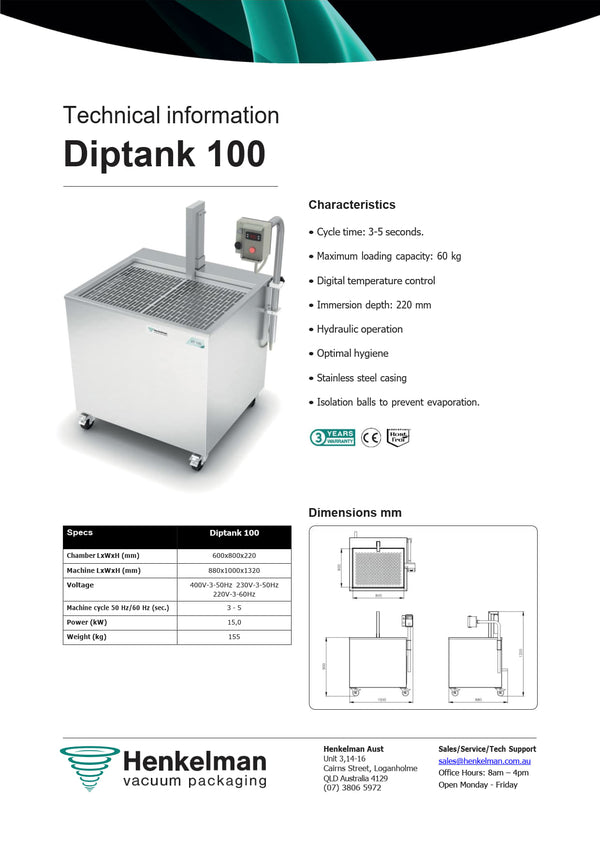 Henkelman DT100 - Dip Tank