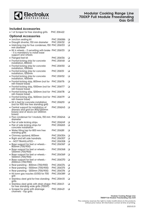 Electrolux Professional 700XP E7JJASBAMEA - Full Module Freestanding Electric BBQ Char Grill