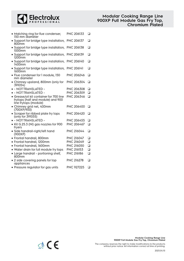 Electrolux Professional 900XP E9FTGHCS00 - Gas Griddle Plate
