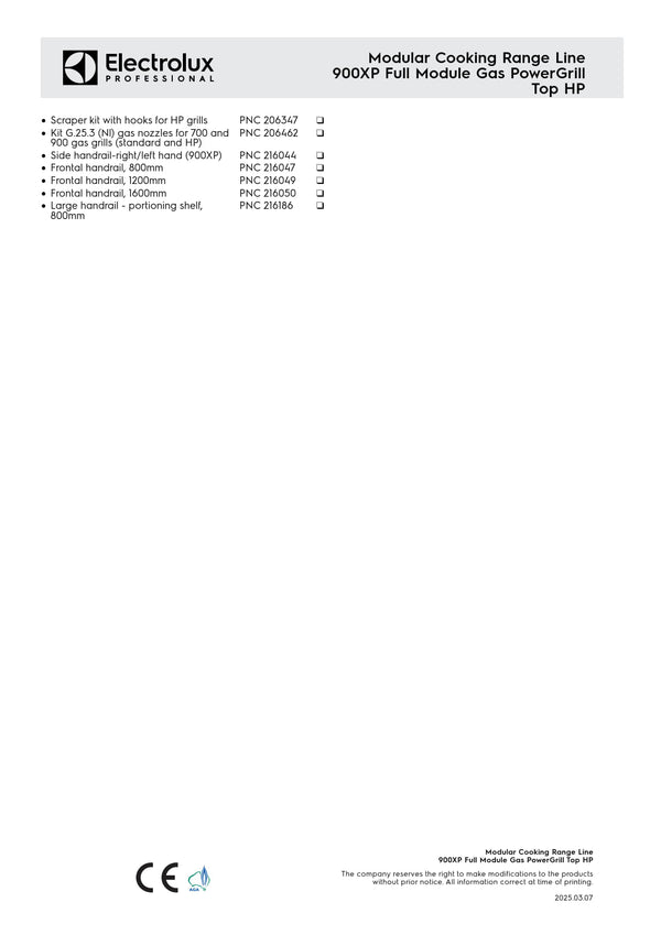 Electrolux Professional 900X E9GRGHGC0P - Gas BBQ Char Grill Top
