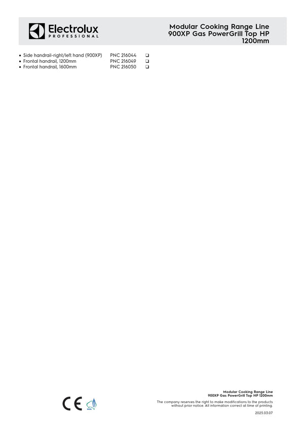 Electrolux Professional 900XP E9GRGLGC0P - Gas BBQ Char Grill Top