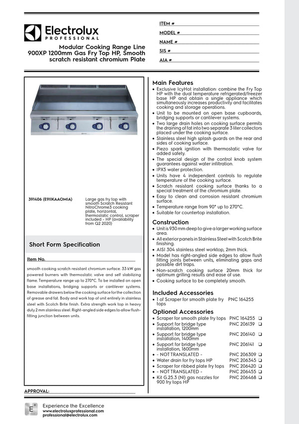 Electrolux Professional 900XP E9IIKAAOMIA - Gas Griddle Plate