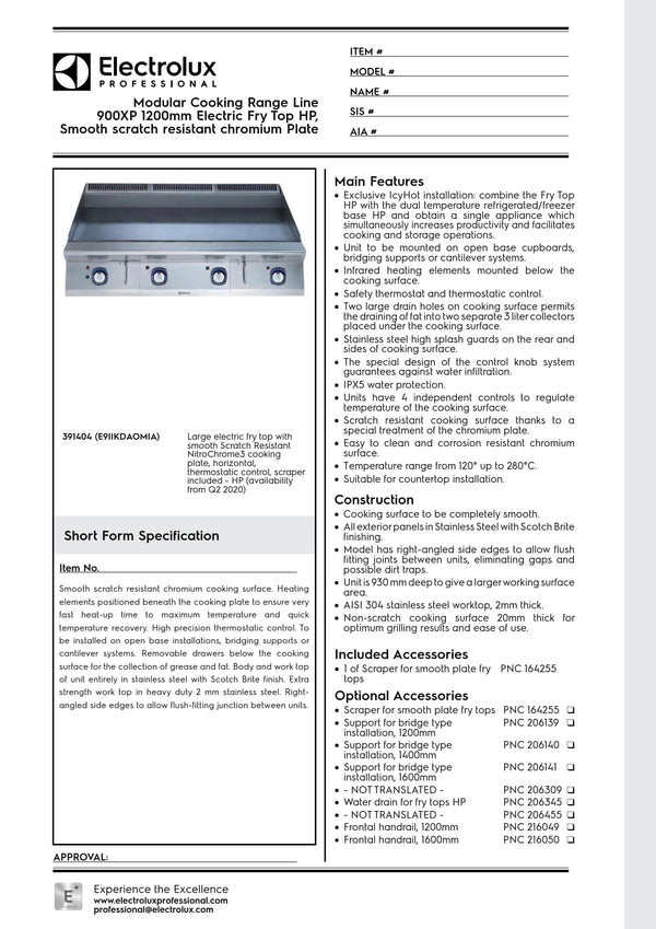 Electrolux Professional 900XP E9IIKDAOMIA - Electric Griddle Plate