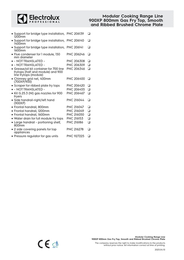 Electrolux Professional 900XP E9IIMAAOMEA - Gas Griddle Plate