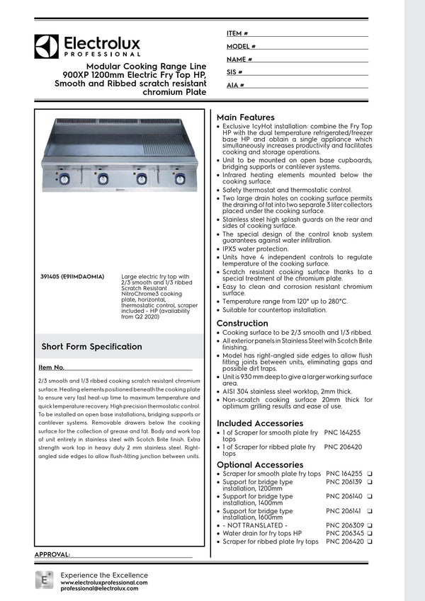 Electrolux Professional 900XP E9IIMDAOMIA - Electric Griddle Plate