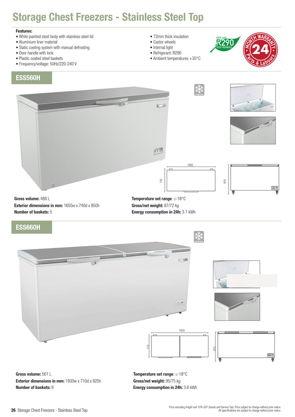 Exquisite ESS560H - Chest Freezer
