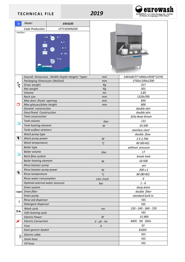 Eurowash EW3105 - Utensil Washer