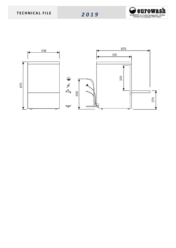 Eurowash E-Line EW340E - Undercounter Glasswasher