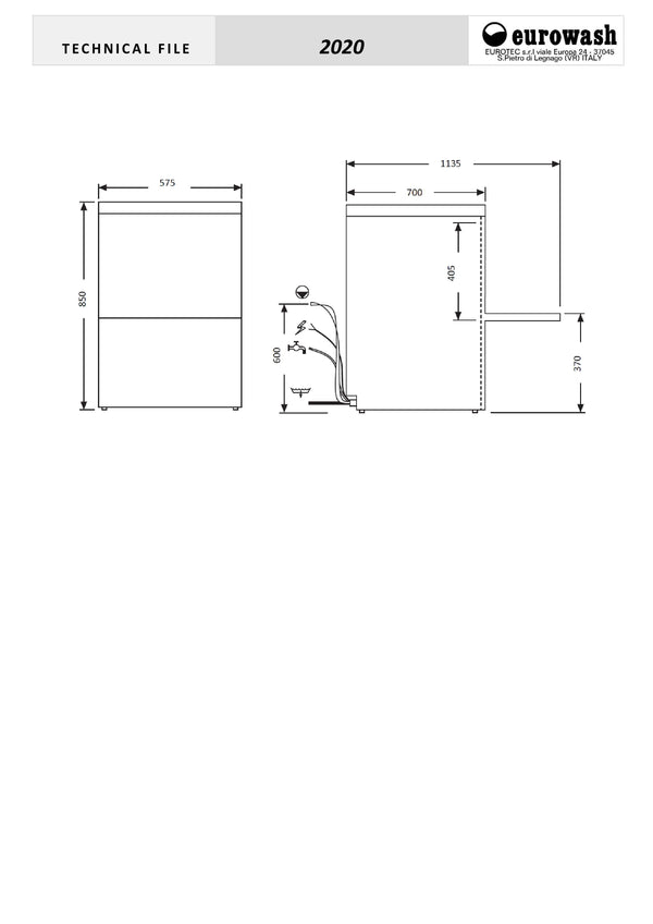 Eurowash E-Line EW370E - Undercounter Dishwasher