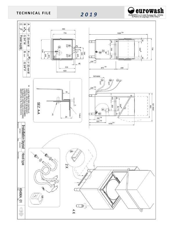 Eurowash E-Line EW393E - Pass Through Dishwasher