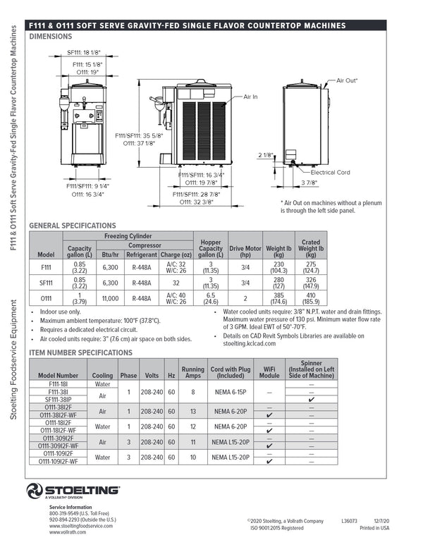 Stoelting F111 - Soft Serve Machine
