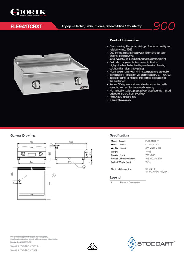 Giorik FLE941TCRXT - Griddle