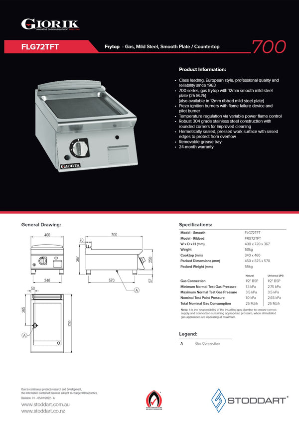 Giorik FLG72TFT - Griddle
