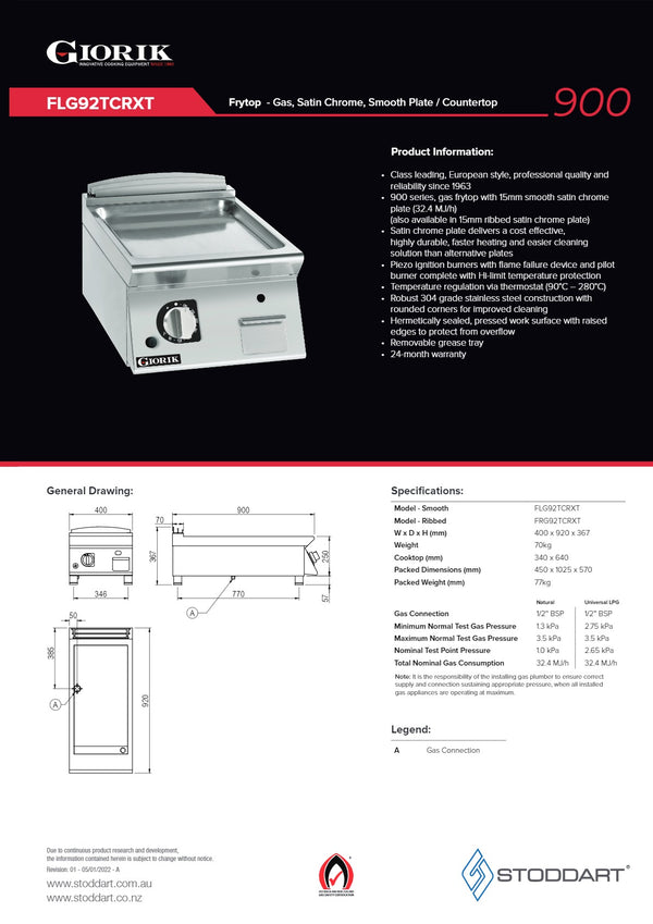 Giorik FLG92TCRXT - Griddle