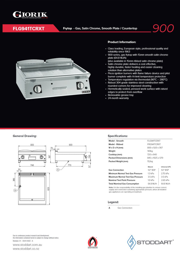 Giorik FLG941TCRXT - Griddle