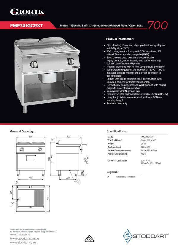 Giorik FME741GCRXT - Griddle