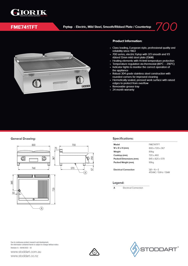 Giorik FME741TFT - Griddle