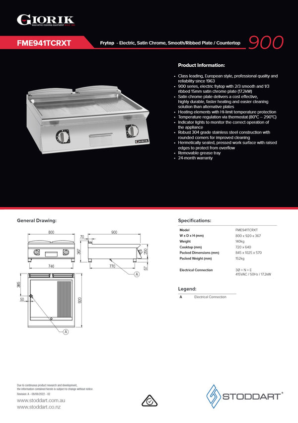 Giorik FME941TCRXT - Griddle