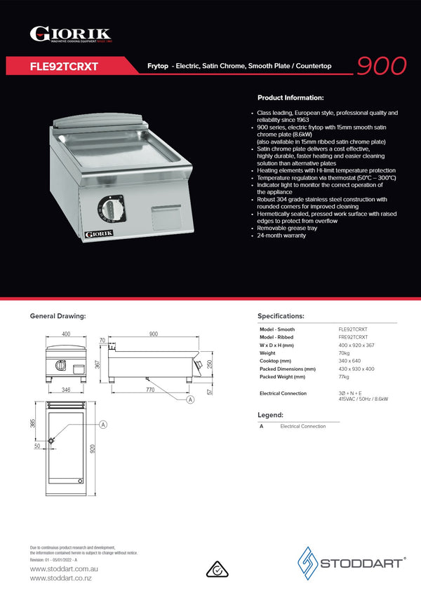 Giorik FRE92TCRXT - Griddle