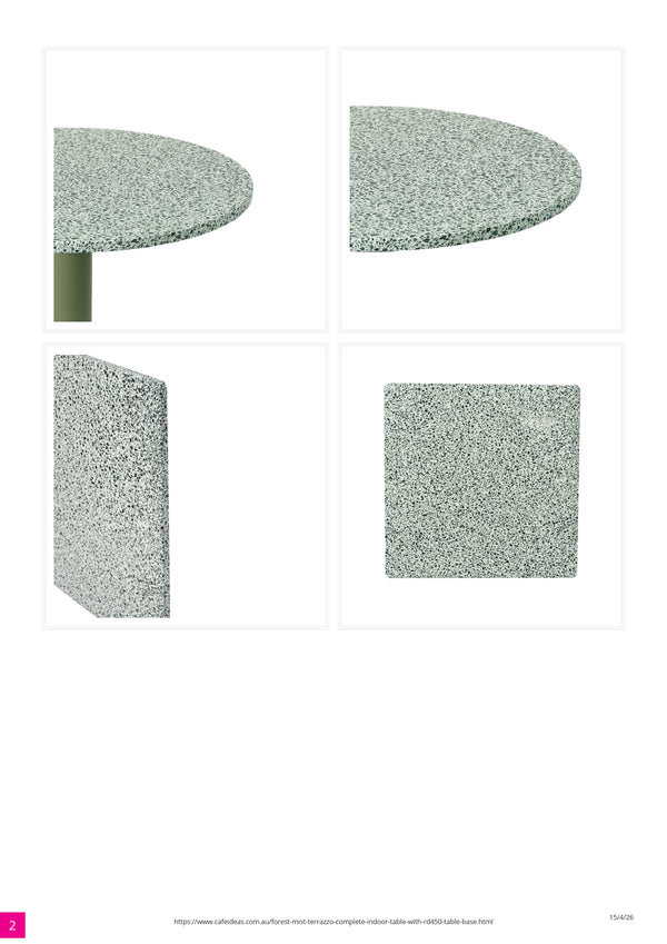 Forest Mist Terrazzo With Black RD450 Table Base