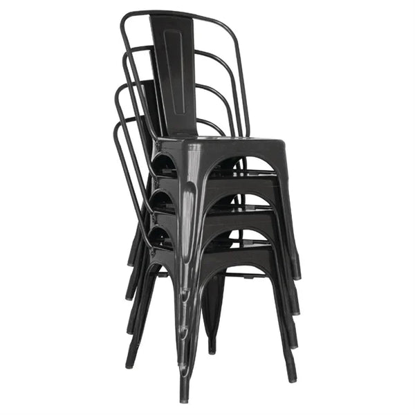 Bolero GL331 - Four Black Bistro Side Chairs