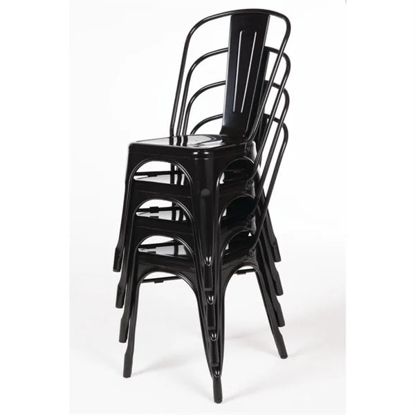 Bolero GL331 - Four Black Bistro Side Chairs