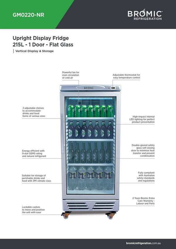 Bromic GM0220-NR - Upright Display Fridge